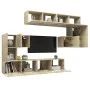 Set de muebles para TV 8 pzas madera contrachapada roble Sonoma de vidaXL, Muebles TV - Ref: Foro24-3079038, Precio: 279,04 €...
