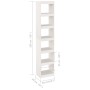 Estantería/divisor de espacios madera pino blanco 40x30x199 cm de vidaXL, Librerías y estanterías - Ref: Foro24-808154, Preci...