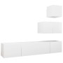 Set de muebles de salón TV 4 piezas madera de ingeniería blanco de vidaXL, Muebles TV - Ref: Foro24-3078735, Precio: 141,80 €...