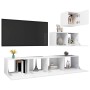 Set de muebles de salón TV 4 piezas madera de ingeniería blanco de vidaXL, Muebles TV - Ref: Foro24-3078735, Precio: 141,80 €...