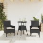 Set comedor jardín 3 pzas cojines ratán sintético vidrio negro en Conjuntos de jardín | Comprar online en Foru.es