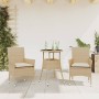 Set comedor jardín 3 pzas cojines ratán sintético vidrio beige en Conjuntos de jardín | Comprar online en Foru.es