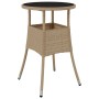 Set comedor jardín 5 pzas cojines ratán sintético vidrio beige en Conjuntos de jardín | Comprar online en Foru.es