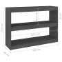 Estantería/divisor de espacios madera pino gris 100x30x71,5 cm de vidaXL, Librerías y estanterías - Ref: Foro24-808210, Preci...