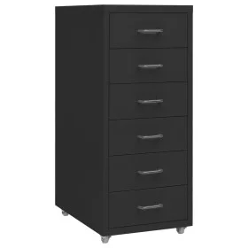 Black metal mobile filing cabinet 28x41x69 cm by vidaXL, Filing cabinets - Ref: Foro24-335918, Price: 103,06 €, Discount: %