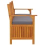 Banco de almacenaje con cojín madera maciza de acacia 170 cm de vidaXL, Bancos de jardín - Ref: Foro24-316741, Precio: 334,07...
