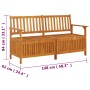 Banco de almacenaje madera maciza de acacia 148 cm de vidaXL, Bancos de jardín - Ref: Foro24-316743, Precio: 198,16 €, Descue...
