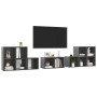 Muebles de salón 8 piezas madera de ingeniería gris brillo de vidaXL, Muebles TV - Ref: Foro24-3080068, Precio: 184,88 €, Des...