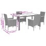 Set comedor jardín 5 pzas y cojines ratán sintético vidrio gris en Conjuntos de jardín | Comprar online en Foru.es