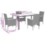 Set comedor jardín 5 pzas cojines ratán sintético vidrio beige en Conjuntos de jardín | Comprar online en Foru.es