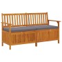Banco de almacenaje con cojín madera maciza de acacia 148 cm de vidaXL, Bancos de jardín - Ref: Foro24-316740, Precio: 284,79...