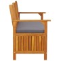 Banco de almacenaje con cojín madera maciza de acacia 148 cm de vidaXL, Bancos de jardín - Ref: Foro24-316740, Precio: 284,79...