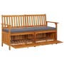 Banco de almacenaje con cojín madera maciza de acacia 148 cm de vidaXL, Bancos de jardín - Ref: Foro24-316740, Precio: 284,79...