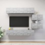 Set muebles de salón TV 6 pzas madera ingeniería gris hormigón de vidaXL, Muebles TV - Ref: Foro24-3079146, Precio: 208,05 €,...