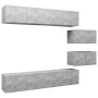 Set muebles de salón TV 6 pzas madera ingeniería gris hormigón de vidaXL, Muebles TV - Ref: Foro24-3079146, Precio: 208,05 €,...