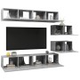 Set muebles de salón TV 6 pzas madera ingeniería gris hormigón de vidaXL, Muebles TV - Ref: Foro24-3079146, Precio: 208,05 €,...