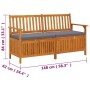 Banco de almacenaje con cojín madera maciza de acacia 148 cm de vidaXL, Bancos de jardín - Ref: Foro24-316740, Precio: 284,79...