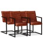 Sillas de comedor 4 unidades cuero auténtico marrón en Sillas de comedor | Comprar online en Foru.es