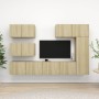 Set de muebles salón TV 6 pzas madera ingeniería roble Sonoma de vidaXL, Muebles TV - Ref: Foro24-3079030, Precio: 230,65 €, ...