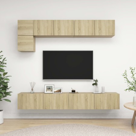 Muebles de pared de TV 5 pzas aglomerado color roble Sonoma de vidaXL, Muebles TV - Ref: Foro24-3079009, Precio: 191,97 €, De...