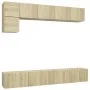Muebles de pared de TV 5 pzas aglomerado color roble Sonoma de vidaXL, Muebles TV - Ref: Foro24-3079009, Precio: 198,22 €, De...