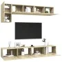 Muebles de pared de TV 5 pzas aglomerado color roble Sonoma de vidaXL, Muebles TV - Ref: Foro24-3079009, Precio: 198,22 €, De...