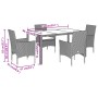 Set de comedor jardín 5 pzas con cojines ratán PE acacia negro en Conjuntos de jardín | Comprar online en Foru.es