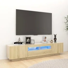 Armario TV con luces LED color roble Sonoma 180x35x40 cm de vidaXL, Muebles TV - Ref: Foro24-3081900, Precio: 111,05 €, Descu...