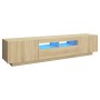 Armario TV con luces LED color roble Sonoma 180x35x40 cm de vidaXL, Muebles TV - Ref: Foro24-3081900, Precio: 114,47 €, Descu...