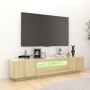 Armario TV con luces LED color roble Sonoma 180x35x40 cm de vidaXL, Muebles TV - Ref: Foro24-3081900, Precio: 114,47 €, Descu...