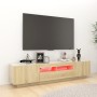 Armario TV con luces LED color roble Sonoma 180x35x40 cm de vidaXL, Muebles TV - Ref: Foro24-3081900, Precio: 114,47 €, Descu...