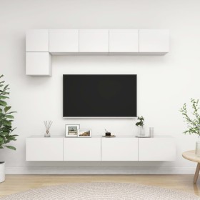 Set de muebles de salón TV 5 piezas madera de ingeniería blanco de vidaXL, Muebles TV - Ref: Foro24-3078694, Precio: 222,26 €...