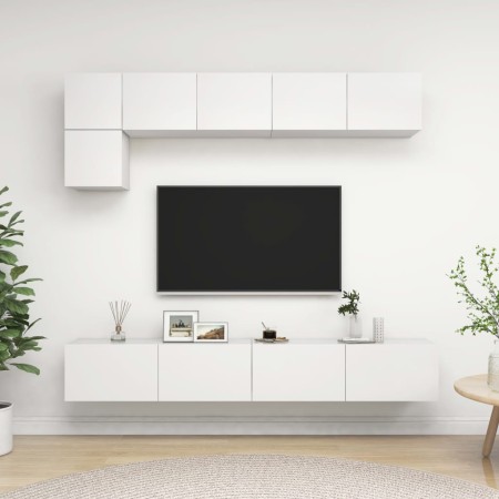 Set de muebles de salón TV 5 piezas madera de ingeniería blanco de vidaXL, Muebles TV - Ref: Foro24-3078694, Precio: 222,26 €...