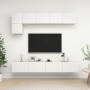 Set de muebles de salón TV 5 piezas madera de ingeniería blanco de vidaXL, Muebles TV - Ref: Foro24-3078694, Precio: 222,26 €...