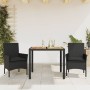 Set de comedor jardín 3 pzas con cojines ratán PE acacia negro en Conjuntos de jardín | Comprar online en Foru.es