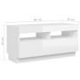 Mueble para TV con luces LED blanco brillante 260x35x40 cm de vidaXL, Muebles TV - Ref: Foro24-3081921, Precio: 231,19 €, Des...