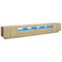 Armario TV con luces LED color roble Sonoma 260x35x40 cm de vidaXL, Muebles TV - Ref: Foro24-3081918, Precio: 178,72 €, Descu...