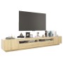 Armario TV con luces LED color roble Sonoma 260x35x40 cm de vidaXL, Muebles TV - Ref: Foro24-3081918, Precio: 178,72 €, Descu...