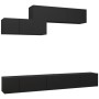 Set de muebles de salón TV 6 pzas madera de ingeniería negro de vidaXL, Muebles TV - Ref: Foro24-3078835, Precio: 246,15 €, D...