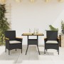 Set de comedor jardín 3 pzas con cojines ratán PE acacia negro en Conjuntos de jardín | Comprar online en Foru.es