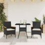 Set comedor jardín 3 pzas cojines ratán sintético vidrio negro en Conjuntos de jardín | Comprar online en Foru.es