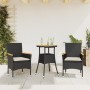 Set de comedor jardín 3 pzas con cojines ratán PE acacia negro en Conjuntos de jardín | Comprar online en Foru.es