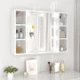 Mueble con espejo y LED blanco brillante 76x15x55 cm de vidaXL, Tocadores de baño - Ref: Foro24-808861, Precio: 64,24 €, Desc...