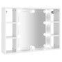 Mueble con espejo y LED blanco brillante 76x15x55 cm de vidaXL, Tocadores de baño - Ref: Foro24-808861, Precio: 65,41 €, Desc...