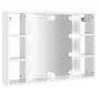 Mueble con espejo y LED blanco brillante 76x15x55 cm de vidaXL, Tocadores de baño - Ref: Foro24-808861, Precio: 64,24 €, Desc...