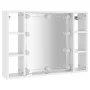 Mueble con espejo y LED blanco brillante 76x15x55 cm de vidaXL, Tocadores de baño - Ref: Foro24-808861, Precio: 64,24 €, Desc...