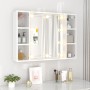 Mueble con espejo y LED blanco brillante 76x15x55 cm de vidaXL, Tocadores de baño - Ref: Foro24-808861, Precio: 65,41 €, Desc...