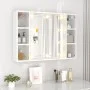 Mueble con espejo y LED blanco brillante 76x15x55 cm de vidaXL, Tocadores de baño - Ref: Foro24-808861, Precio: 64,24 €, Desc...