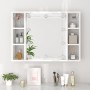 Mueble con espejo y LED blanco brillante 76x15x55 cm de vidaXL, Tocadores de baño - Ref: Foro24-808861, Precio: 65,41 €, Desc...
