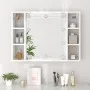 Mueble con espejo y LED blanco brillante 76x15x55 cm de vidaXL, Tocadores de baño - Ref: Foro24-808861, Precio: 64,24 €, Desc...